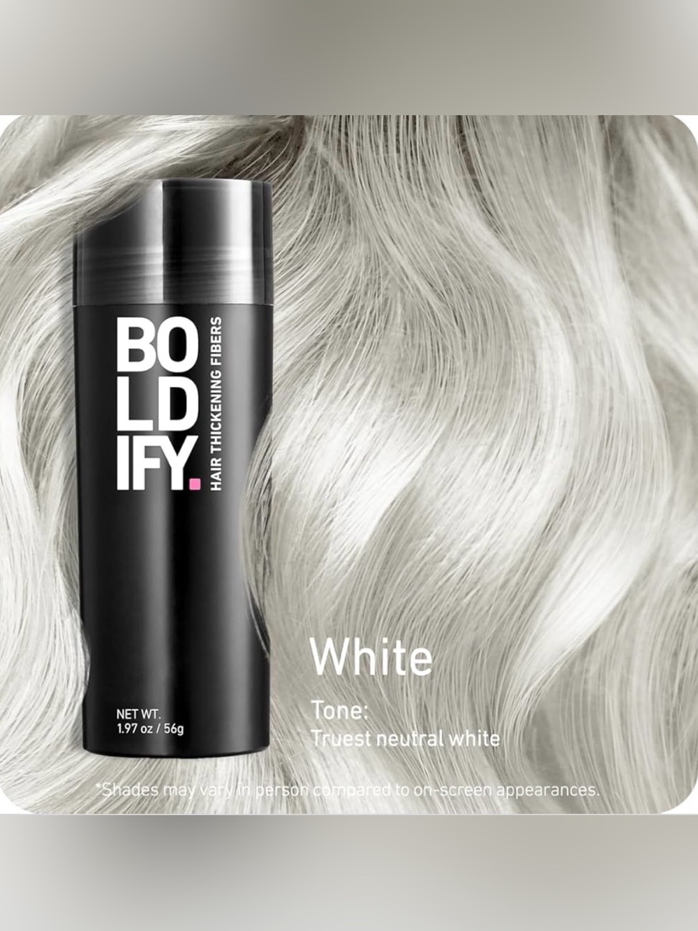 BOLDIFY Hair Thickening Fibers - White
